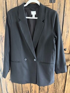 Like new H&M oversized Black Double-Breasted Blazer Jacket